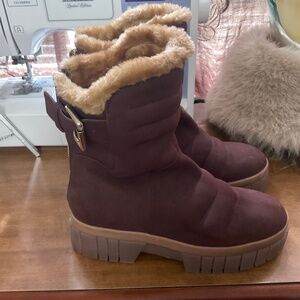 Free People suede fur boots